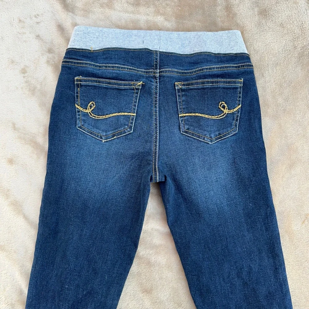 Lincoln Outfitters Jeans Girls 10 Blue Dark Wash Elastic Waist Excellent School